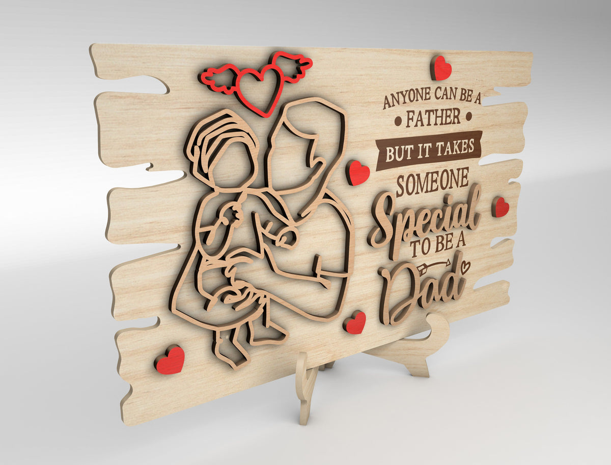 Dad And Baby Line Art Stand Frame, Fathers Day Sign, Gift for Dad, Fathers Day Gifts