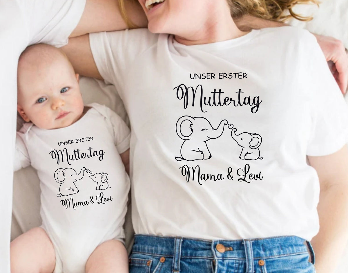 First Mother's Day Duo: Mom & Baby Matching Set. Personalized Mother's Day Gift. Mother's Day Gift. Mom Baby Outfit.