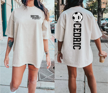 Soccer Mom Shirt With Kids Name & Jersey Number, Cute Soccer Season Mama Shirt, Gift For Soccer Lover Mom Shirt, Mothers Day Gift Soccer Mom