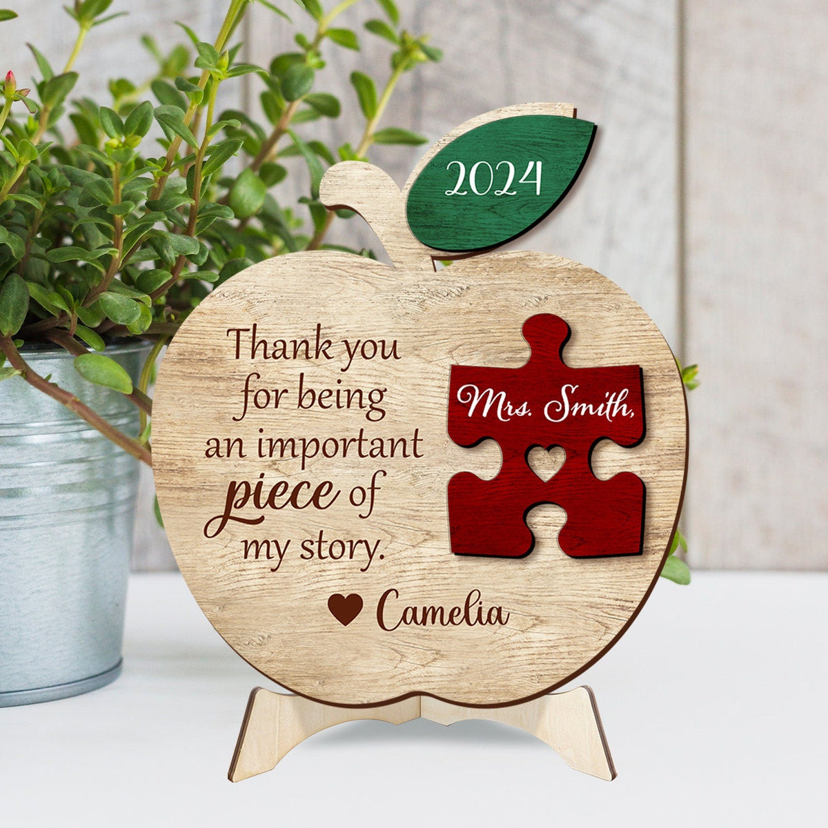 Teacher Gift, Thank You For Being An Important Piece Of My Story, Teacher Sign, Custom Teacher Gift, Teacher Appreciation Gift, Puzzle Sign
