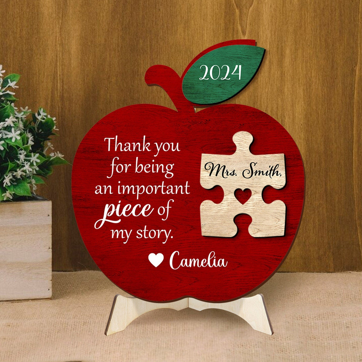 Teacher Gift, Thank You For Being An Important Piece Of My Story, Teacher Sign, Custom Teacher Gift, Teacher Appreciation Gift, Puzzle Sign