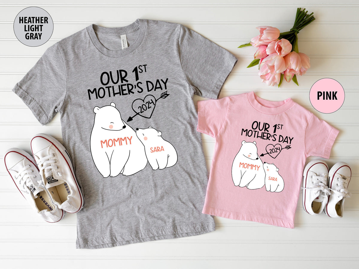 Our 1st Mother's Day Shirt, Mommy and Me Shirts, First Mothers Day Outfits, Custom With Names, Matching Mom and Baby Shirt
