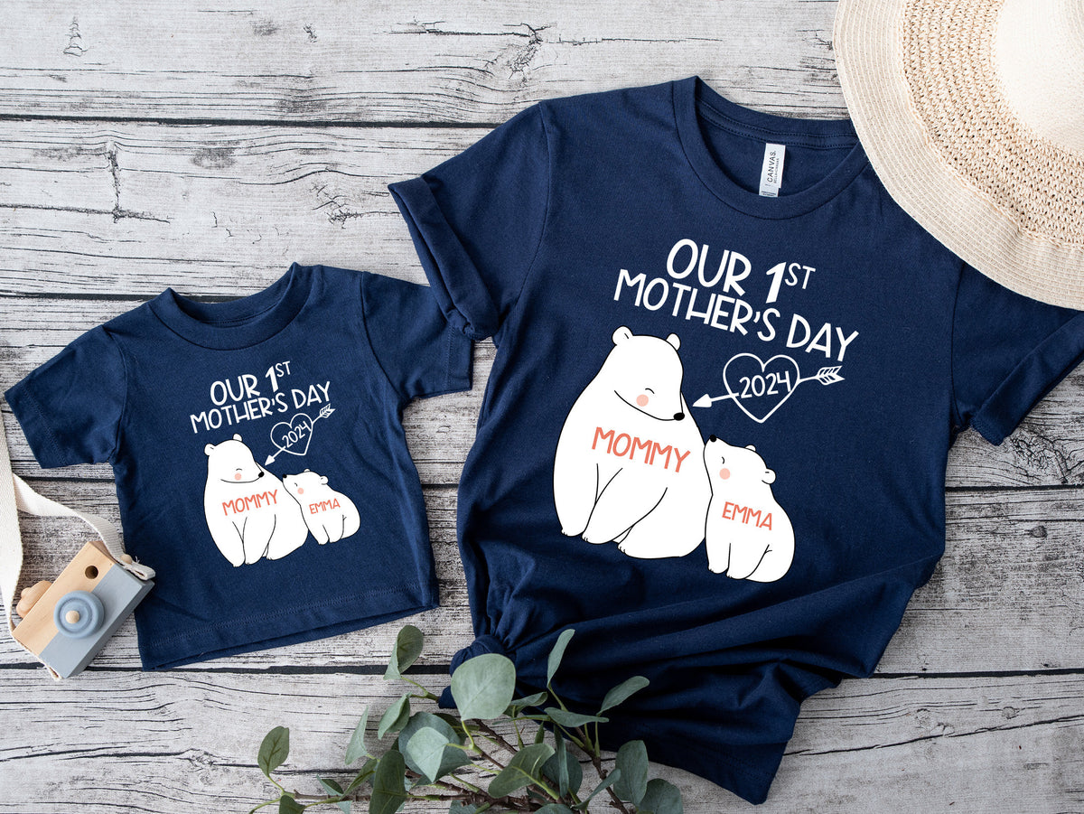 Our 1st Mother's Day Shirt, Mommy and Me Shirts, First Mothers Day Outfits, Custom With Names, Matching Mom and Baby Shirt