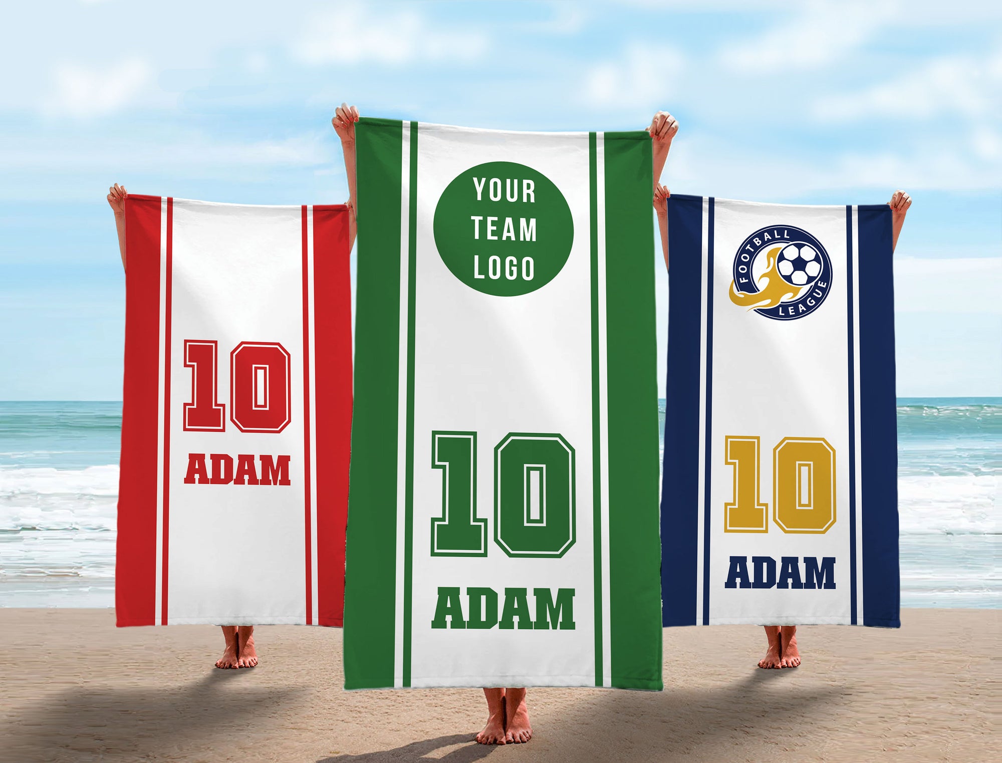 Sport Team Beach Towel, School Personalized Hockey Team Towel, Swim Team Beach Towel with Logo, Basketball Gift for Team, Senior team gift