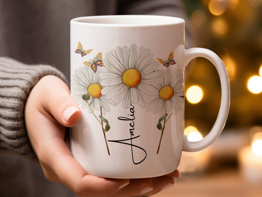 Daisy Mug, Daisy Gifts, Daisy Flower Cup, Daisy Flower Coffee Mug, Daisy Coffee , Daisy Gifts For Her, Daisy Gifts Women, april birth flower