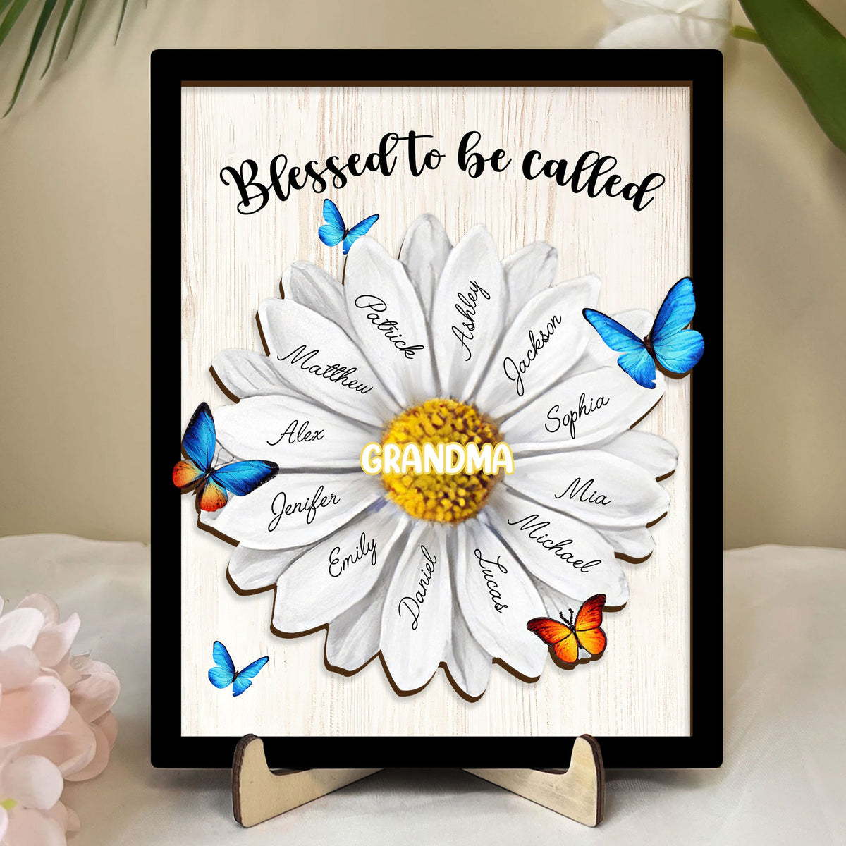 Personalized Nana Wooden Plaque, Custom Kid's Name Wooden Sign, Blessed To Be Called Grandma Wood Sign, Mother's Day Gift For Mom, Grandma