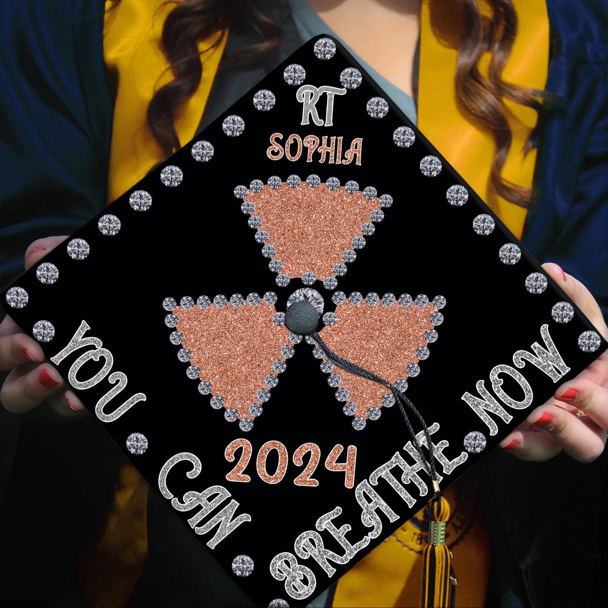 Custom Radiology Graduation Cap Topper, Radiology Grad Cap Topper, Personalized Rad Tech Graduation, Class Of 2025, Radiology Grad Gift