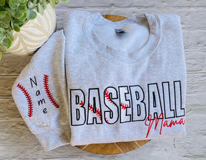 Baseball Mama Sweatshirt | Embroidered Mom Sweatshirt | Baseball Mom Shirt | Personalized Baseball Sweatshirt | Baseball Hoodie