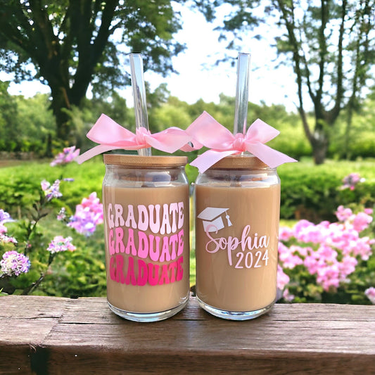 Graduation Gifts for Her, Graduation Tumbler, Graduation Iced Coffee Glass, College Grad Gift, Personalized Graduation, 2025 Grad