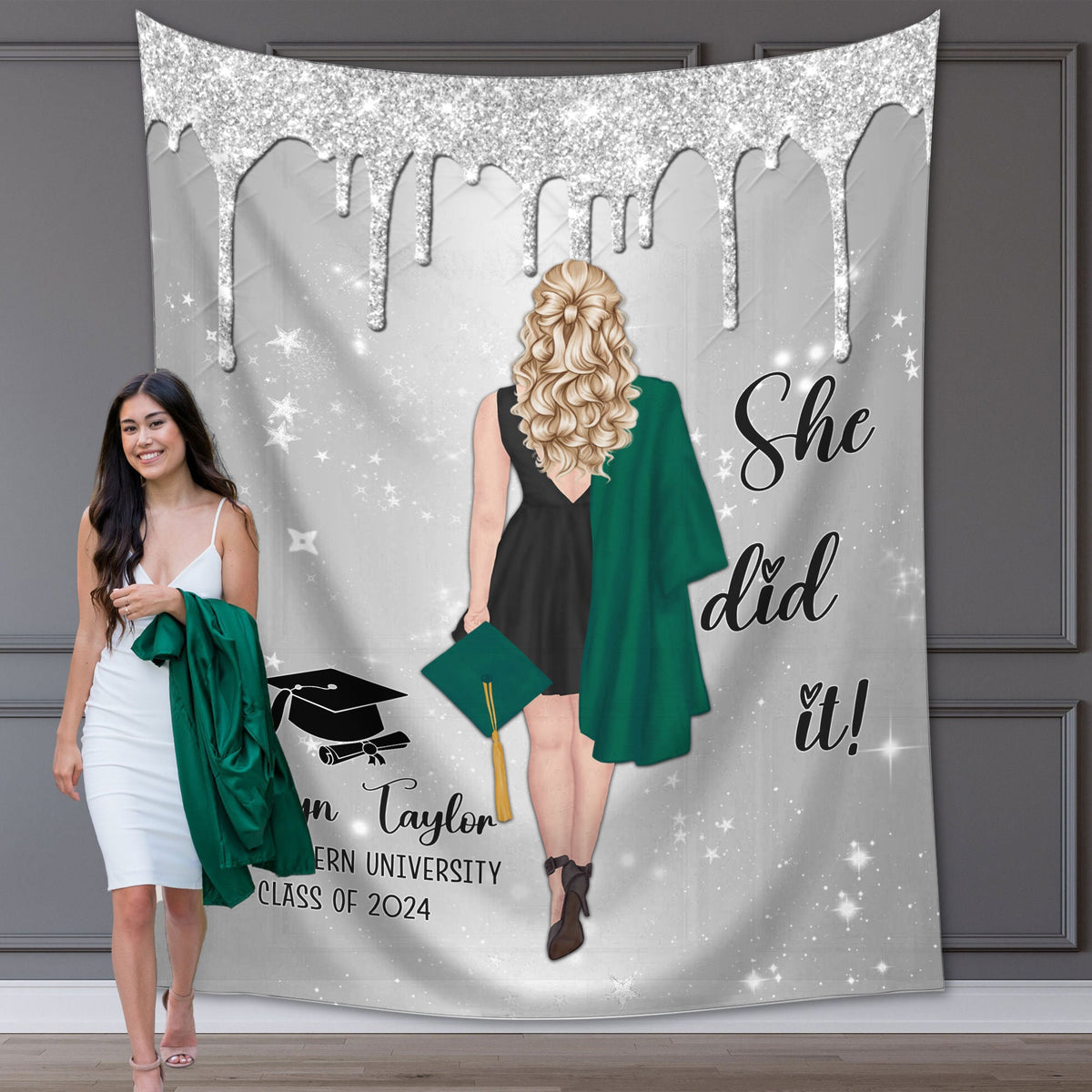 Personalized Congrats Graduation Party Tapestry Backdrop, High School Graduation Party Ideas, Graduation Party Decorations, Class Of 2025