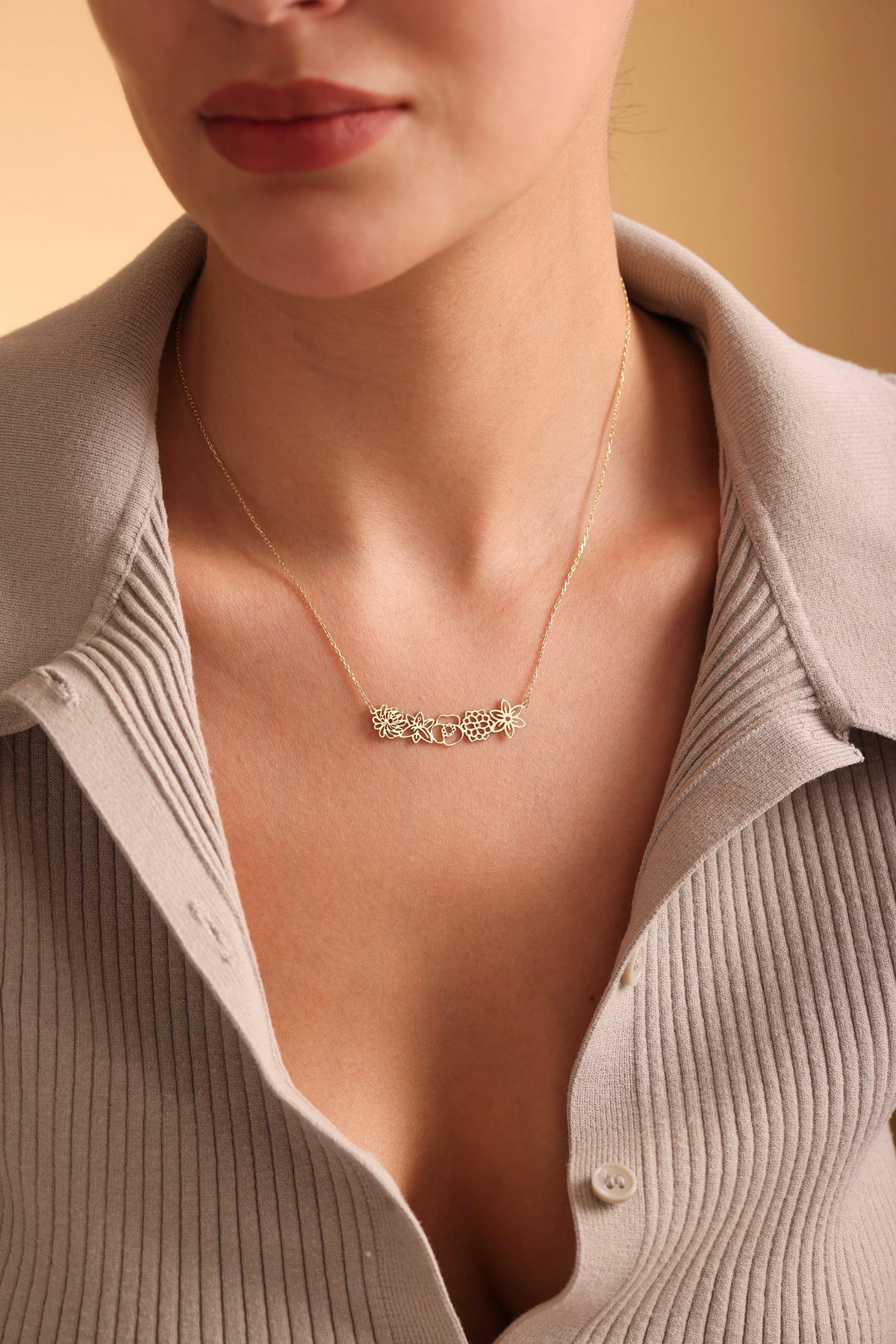 Birth flower Necklace, Birth Flower Jewelry, Personalized Gifts, Gift for grandma, Mothers Day Gifts , Necklace for mother