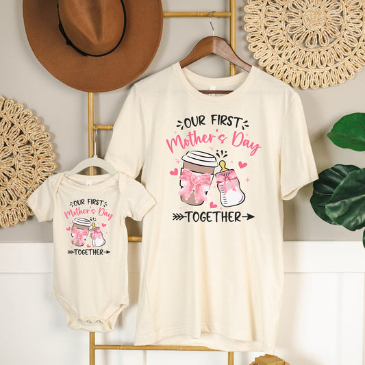 Our First Mothers Day Together Matching Shirt, Mommy and Baby Outfit, Custom Mother's Day Shirt, Matching Family Shirt, Mama and Me Shirt