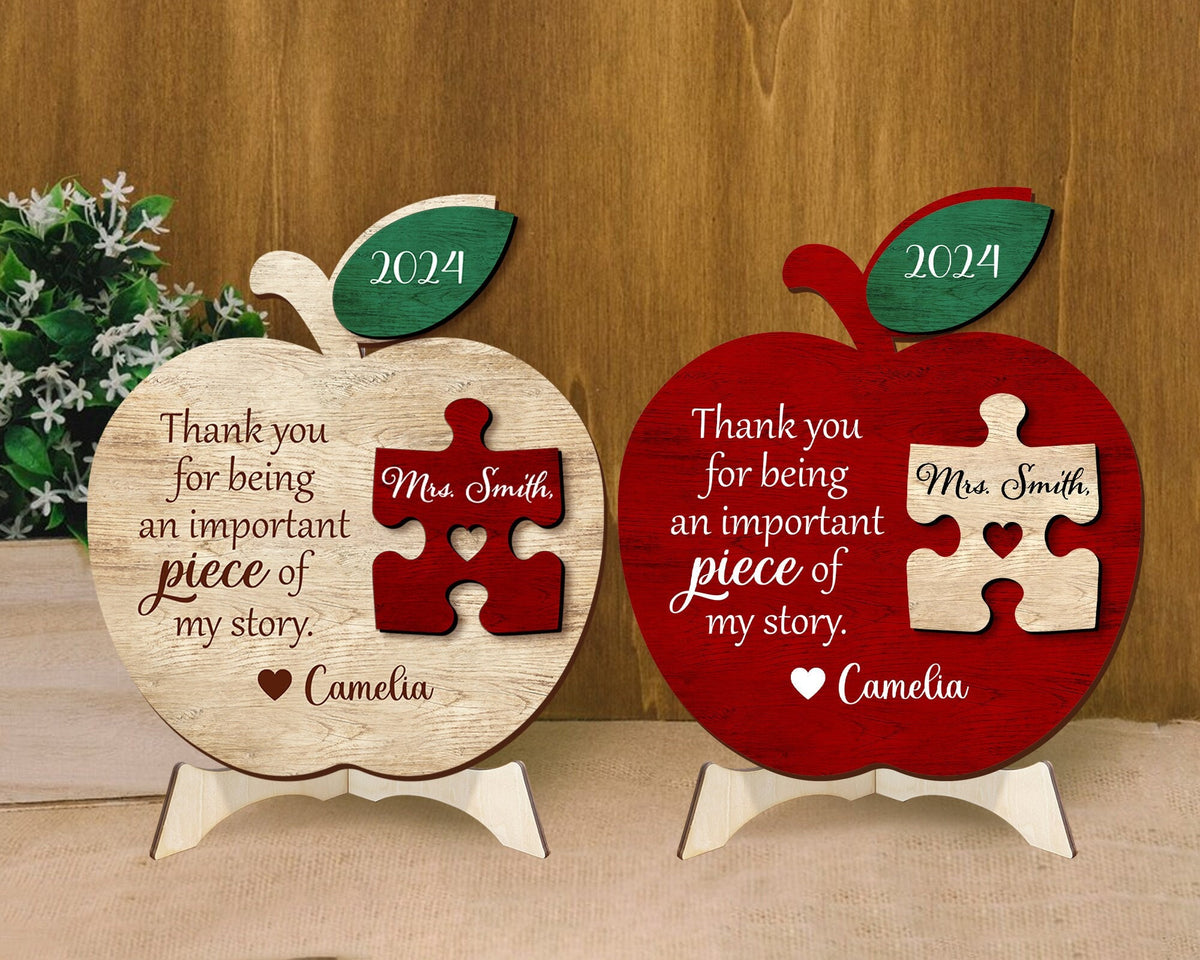 Teacher Gift, Thank You For Being An Important Piece Of My Story, Teacher Sign, Custom Teacher Gift, Teacher Appreciation Gift, Puzzle Sign