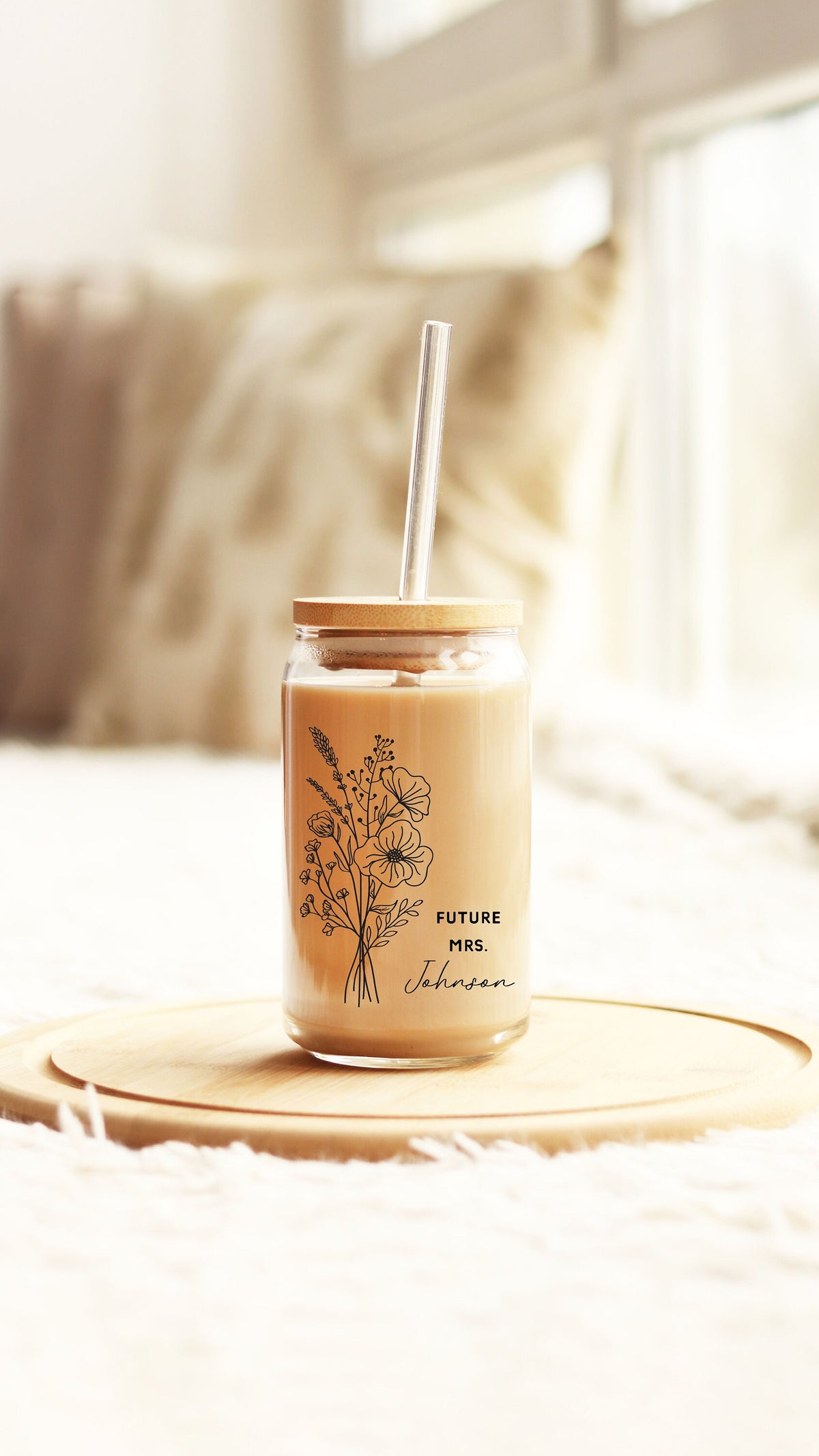 Future Mrs Mug for Bride to Be Personalized Floral Tumbler Mugs Camp or Glass Mug Future Bride Mug Engagement Gift for Bridal Shower