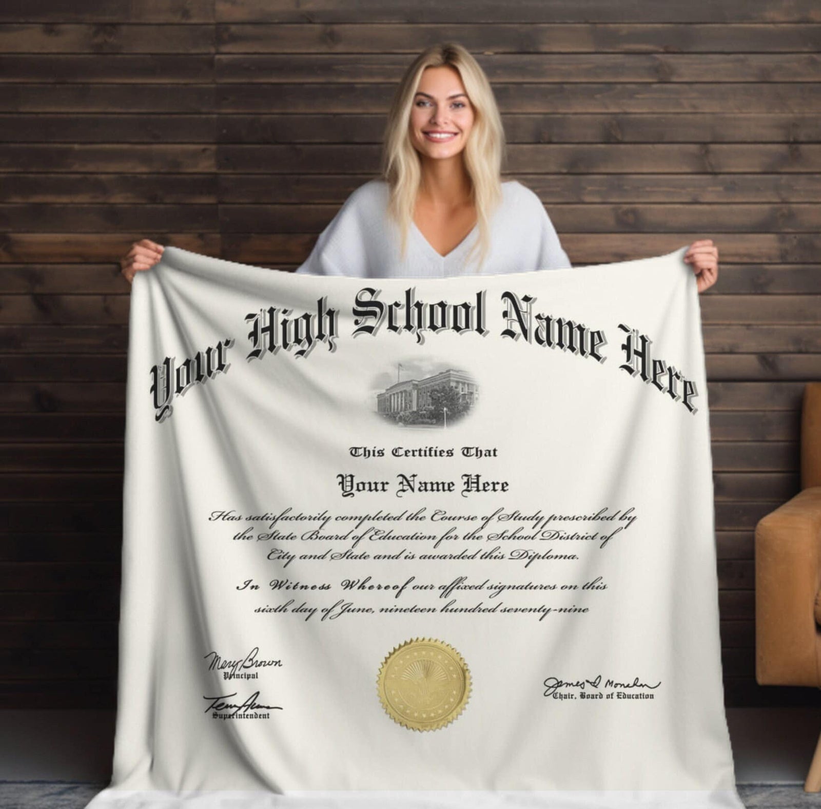 Custom Diploma Blanket for Graduate, High School Graduation Gift Personalized Meaningful graduation Presents for Seniors and College Grads