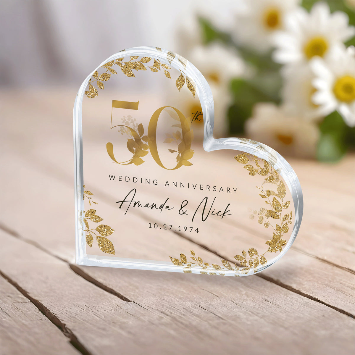 Personalized 50th Anniversary Gift, Gold Anniversary Gift, 50th Wedding Anniversary Keepsake Plaque, Gold 50th Anniversary Gift for Couple