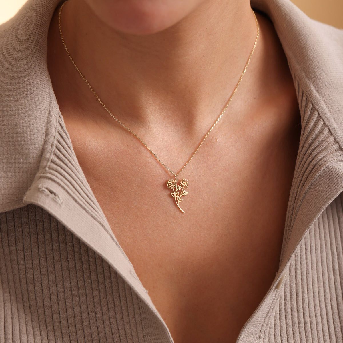 Family Birth flower Necklace , Multiple Birth Flower Bouquet Necklace, Personalized Gift, Birth flower Family Gift, Mothers day gifts