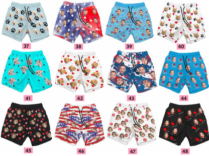Custom Face Swim Shorts for Dad/Husband/Boyfriend, Personalized Photo Swimwear, Photo Swim Trunks, Picture Shorts Gift for Bachelor party