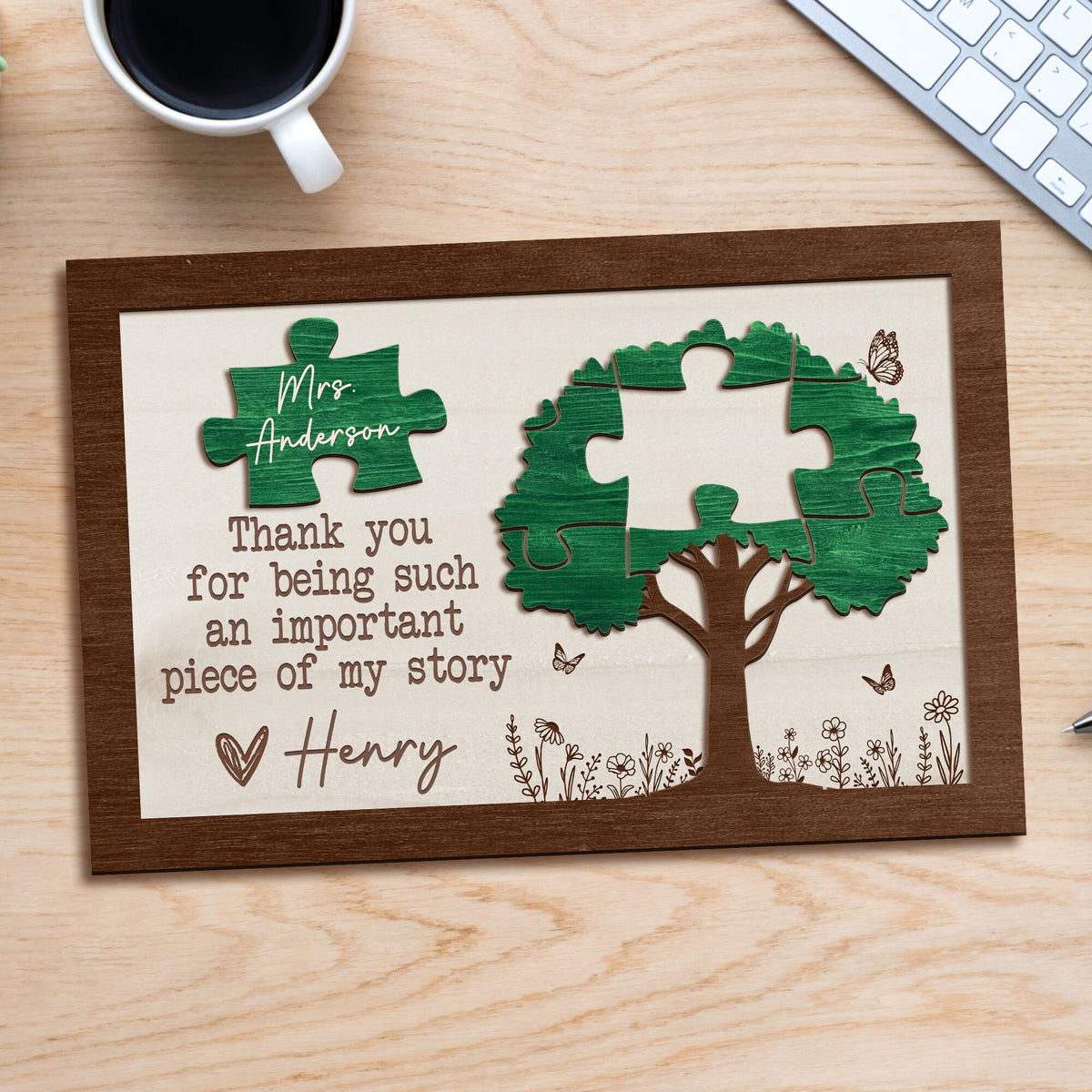 Personalized Teacher Appreciation Gifts, Teacher Gift Wooden Sign, Thank You For Being An Important Piece Of My Story, Gift For Teacher Week