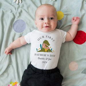 Personalised Matching Our First Father's Day T-shirt Funny Daddy and Baby Gift Dad and Me tee 1st Fathers Day Keepsake Dada Baby bodysuit