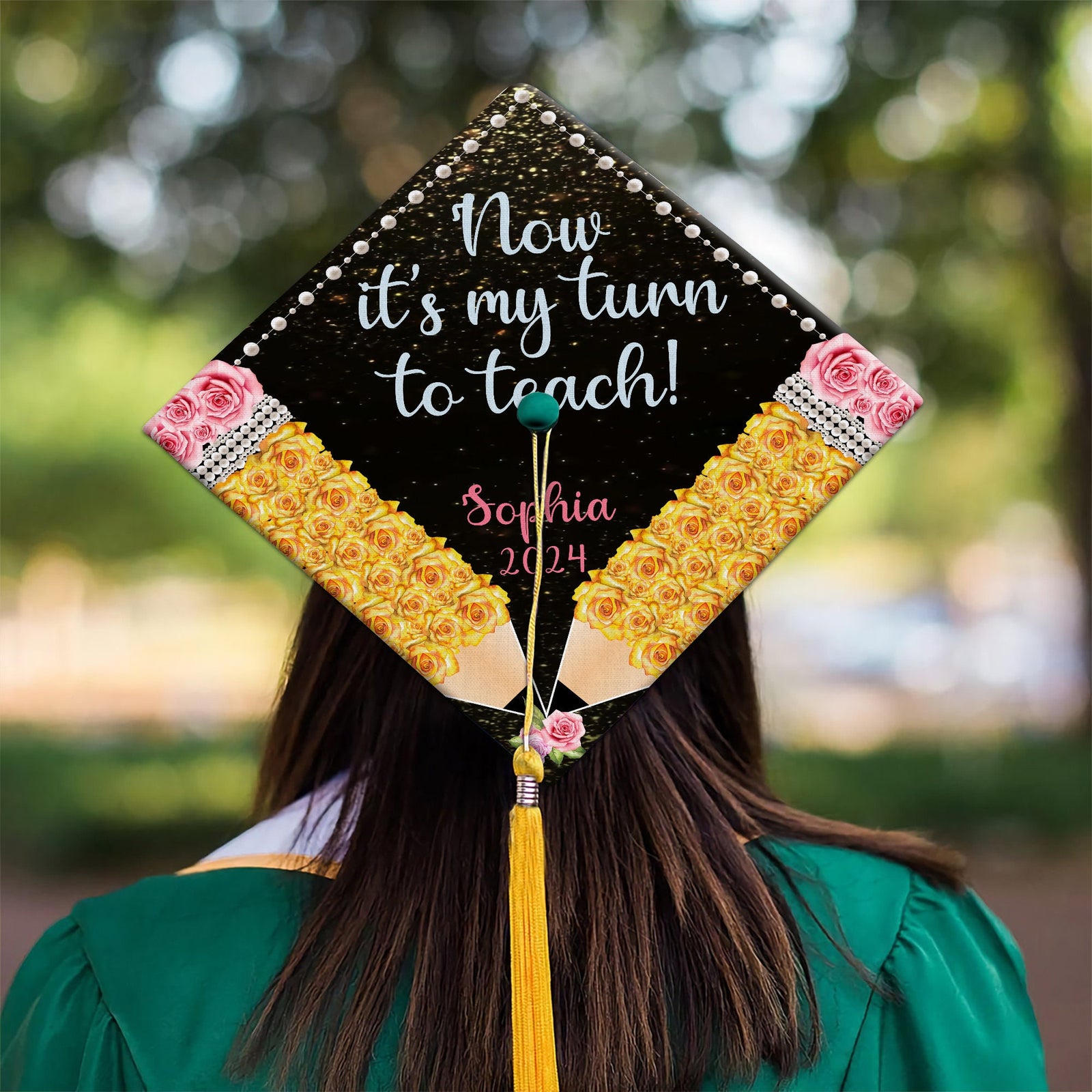 Personalized Teacher Graduation Cap Topper, Now It's My Turn To Teach Graduation Cap Topper, Class Of 2025, Future Teacher Gifts