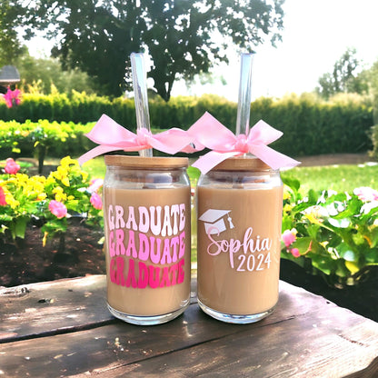 Graduation Gifts for Her, Graduation Tumbler, Graduation Iced Coffee Glass, College Grad Gift, Personalized Graduation, 2025 Grad