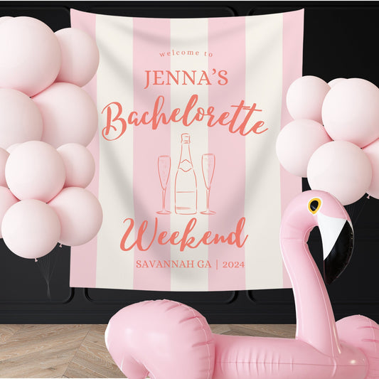 Bachelorette Weekend Banner, Custom Bach Party Welcome Sign, Personalized Aesthetic Bach elorette Party Decorations for Beach Bash