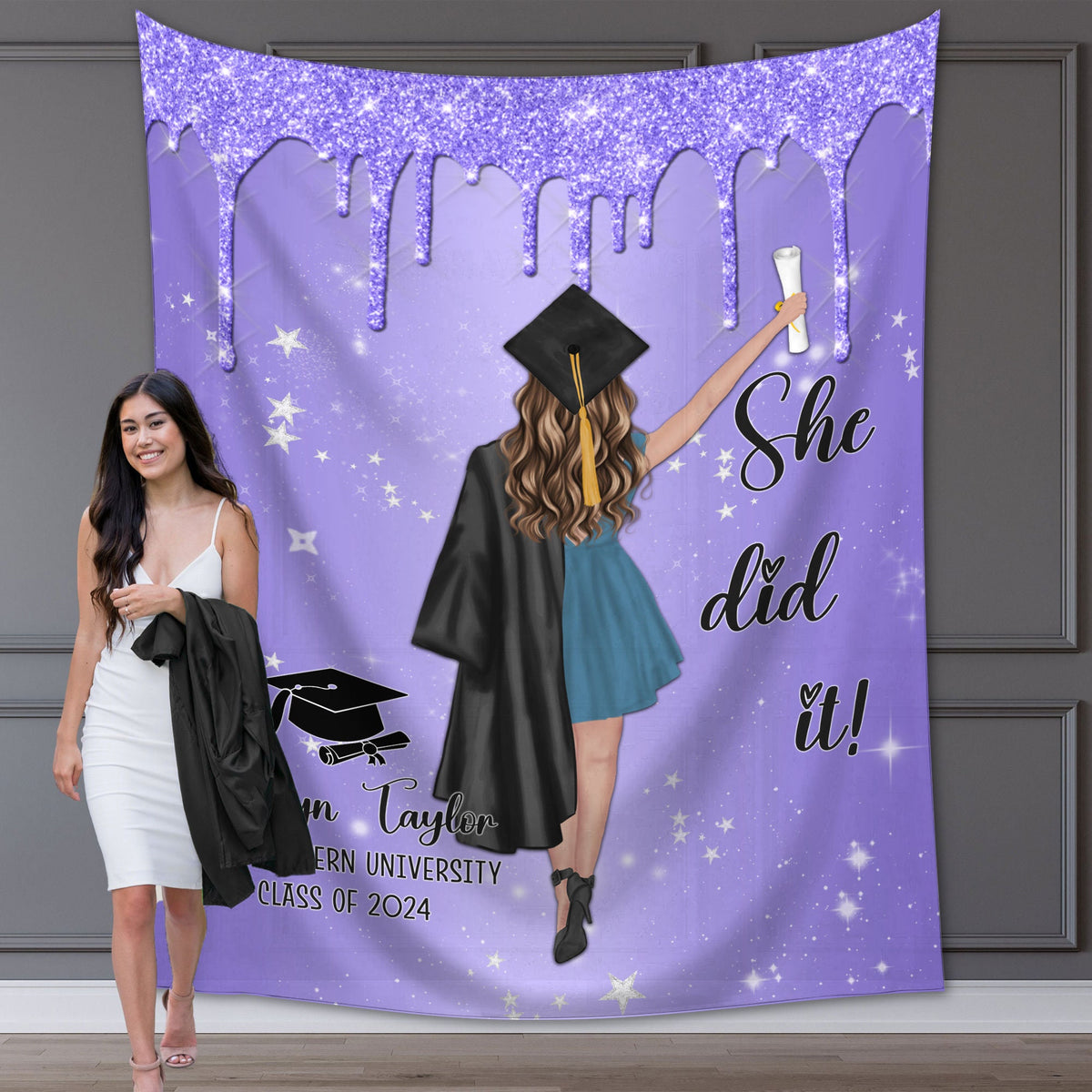 Personalized Congrats Graduation Party Tapestry Backdrop, High School Graduation Party Ideas, Graduation Party Decorations, Class Of 2025
