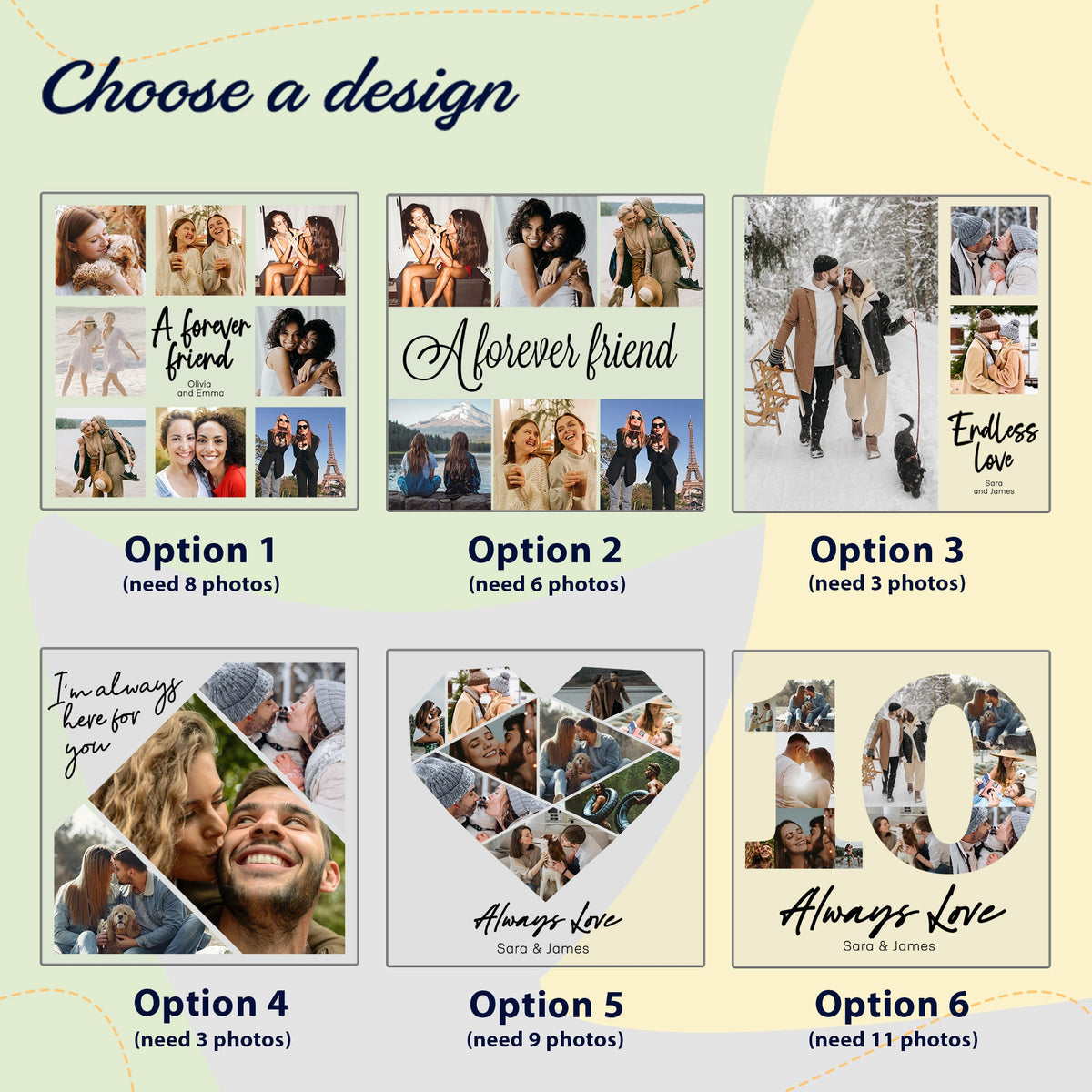 Acrylic Photo Block Custom Photo Collage Picture Frame Personalized Gift for Friend Acrylic Plaque Bedroom Picture Collage Plaque