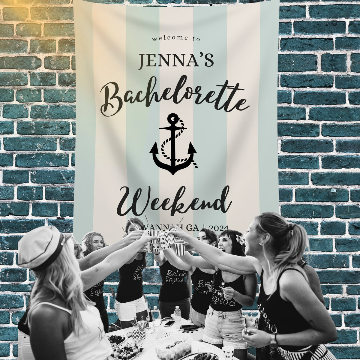 Bachelorette Weekend Banner, Custom Bach Party Welcome Sign, Personalized Aesthetic Bach elorette Party Decorations for Beach Bash