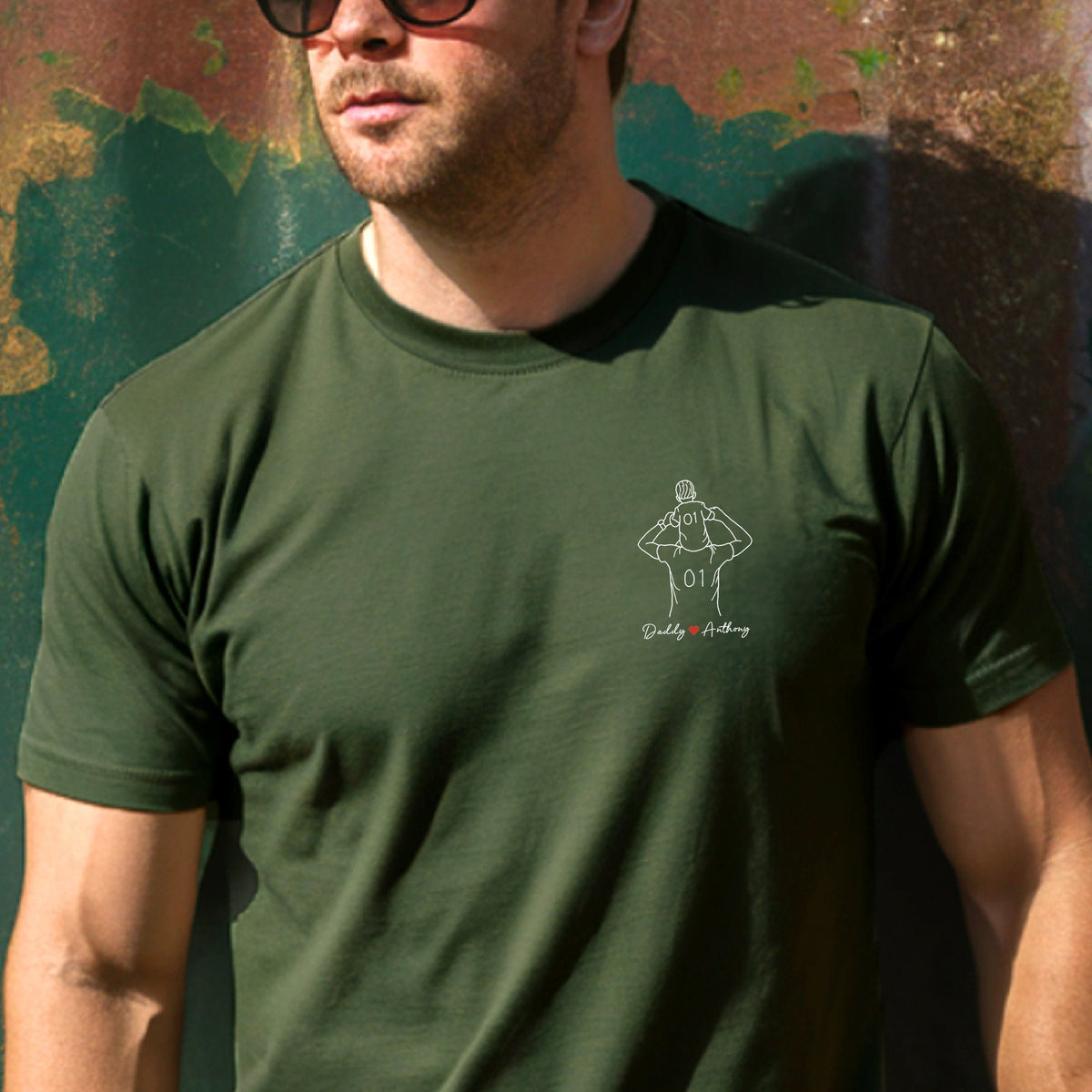 Personalized Dad Portrait Shirt, Custom Photo Shirt, Dad Shirt, New Dad Gift, Fathers Day Shirt, Photo Outline Tee For Father's Day Gift