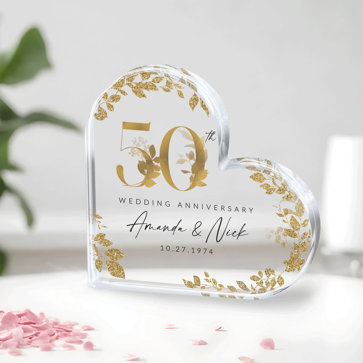 Personalized 50th Anniversary Gift, Gold Anniversary Gift, 50th Wedding Anniversary Keepsake Plaque, Gold 50th Anniversary Gift for Couple