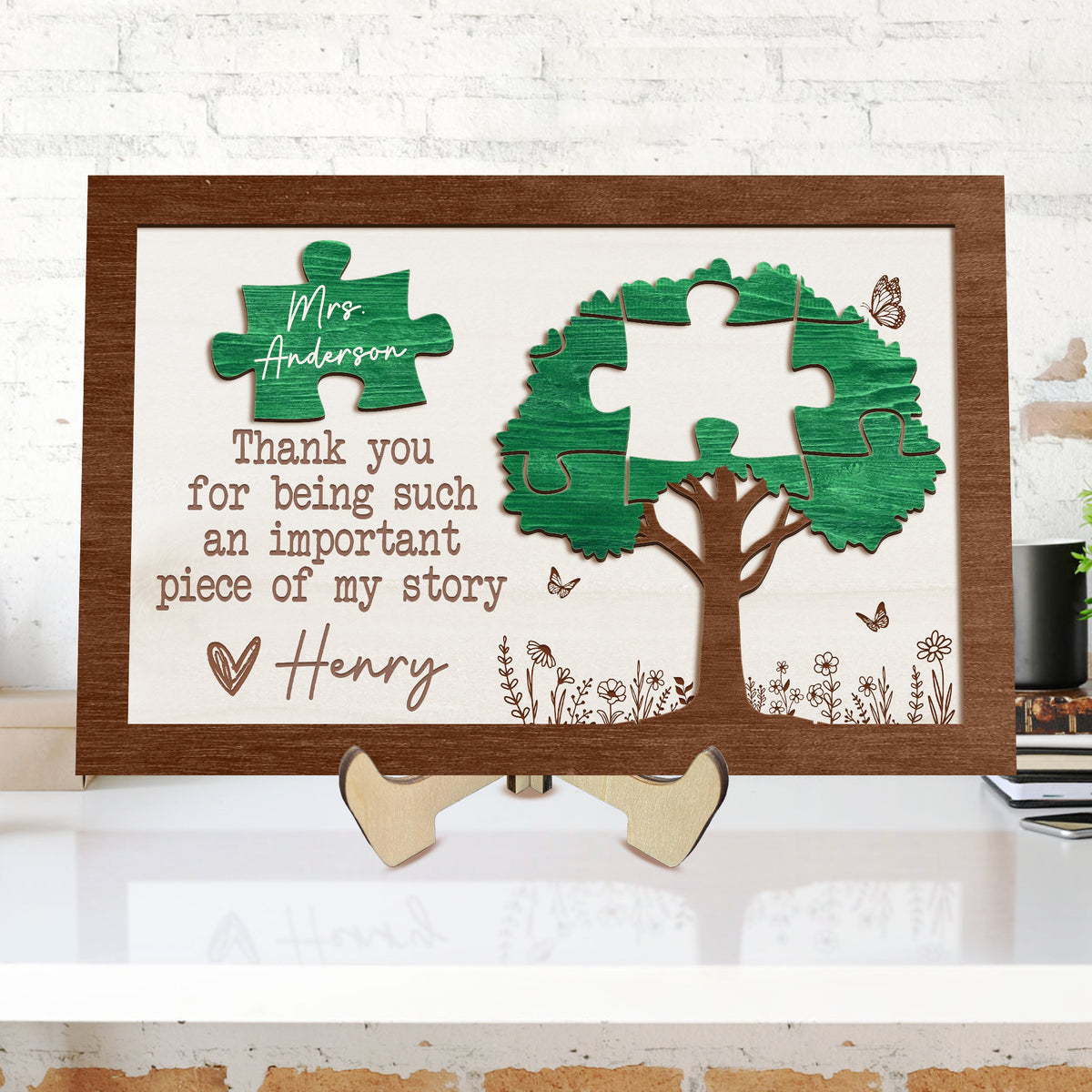 Personalized Teacher Appreciation Gifts, Teacher Gift Wooden Sign, Thank You For Being An Important Piece Of My Story, Gift For Teacher Week