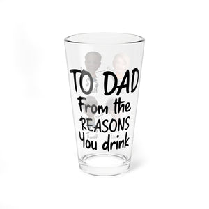 Custom Photo From The Reasons You Drink - Family Personalized Custom Beer Glass - Father's Day, Gift For Dad, Grandpa, Husband Beer Glass