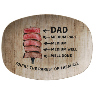 Personalized Father's Day Grilling Plate, Custom Dad Steak Doneness Chart, Unique BBQ Gift, You're The Rarest Of Them All Platter