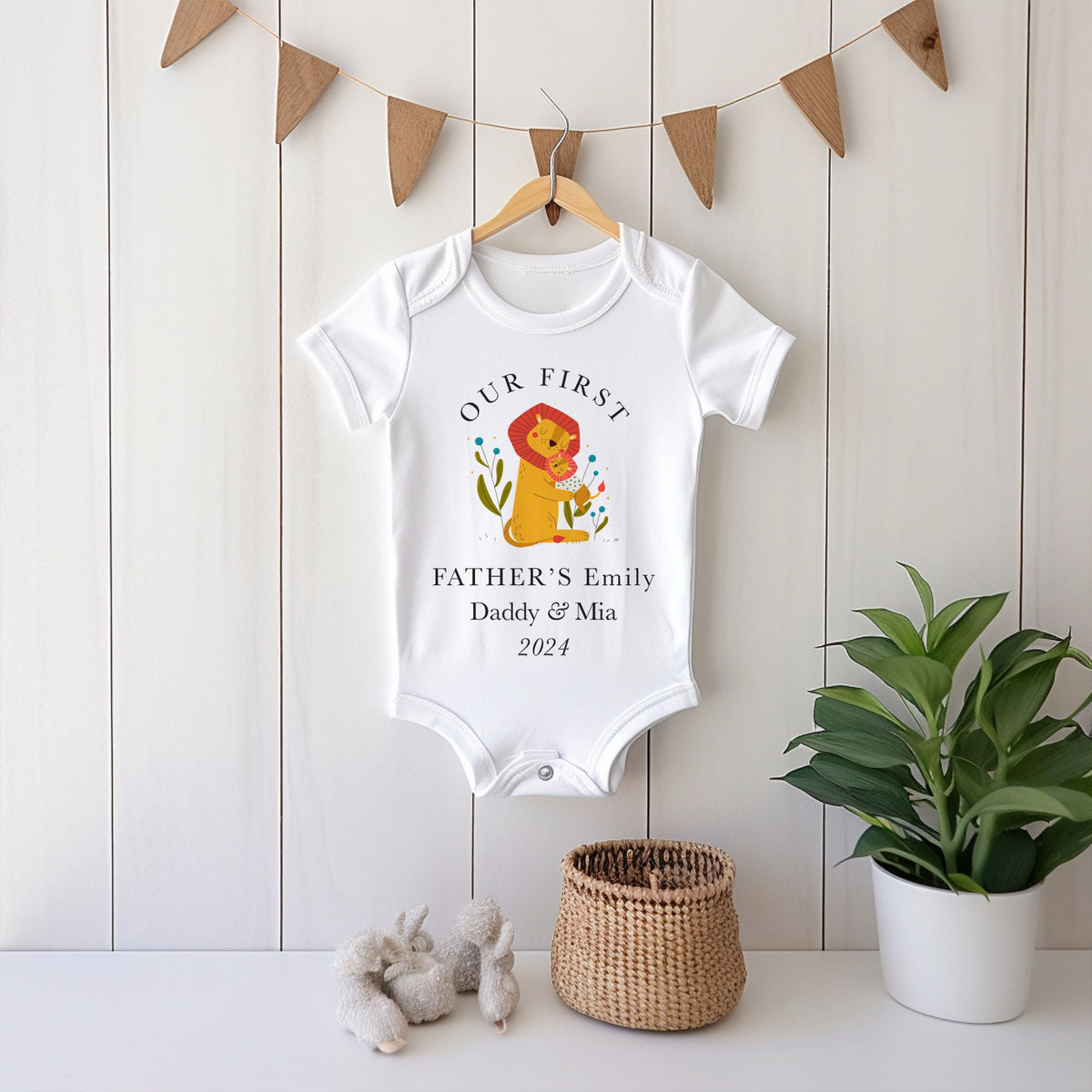 Personalised Matching Our First Father's Day T-shirt Funny Daddy and Baby Gift Dad and Me tee 1st Fathers Day Keepsake Dada Baby bodysuit