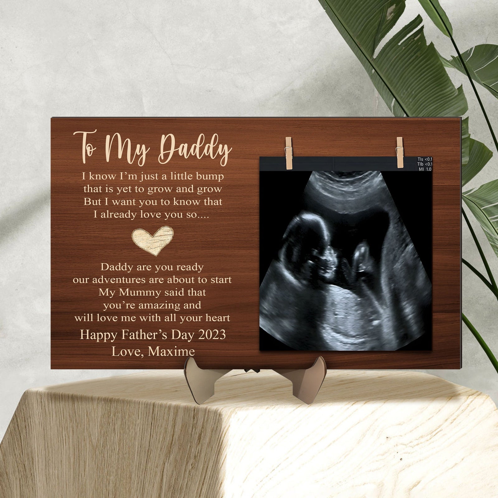 Customized Daddy To Be Frame, Happy Fathers Day Sign, New Dad Gift,Ultrasound Picture Frame, Fathers Day Gift, Gift For Daddy 1st Father Day