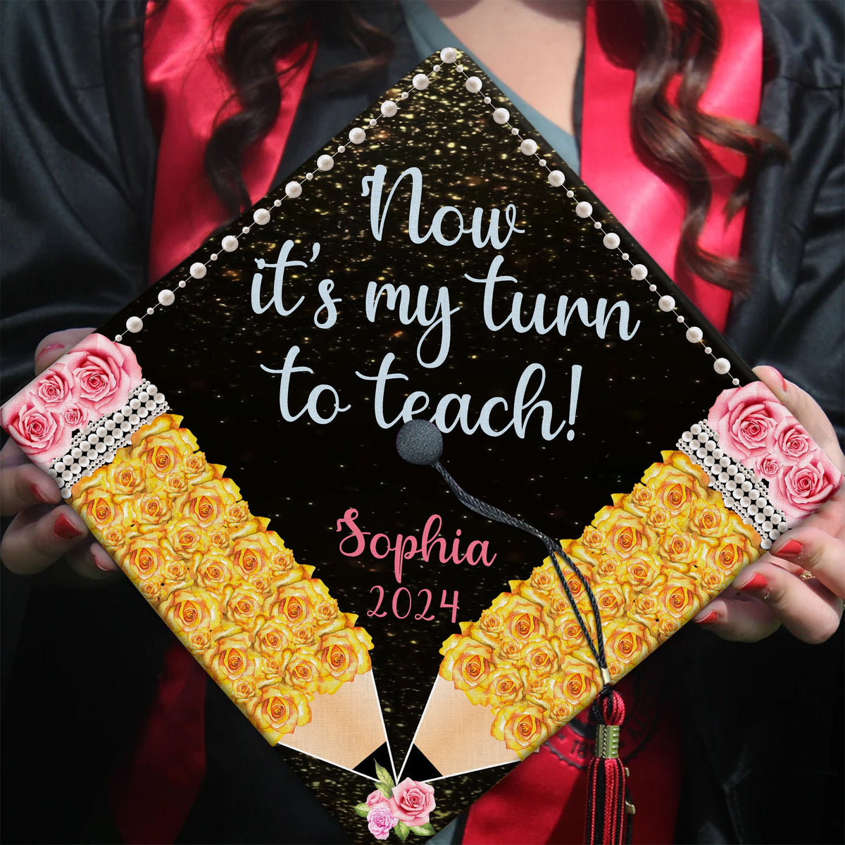 Personalized Teacher Graduation Cap Topper, Now It's My Turn To Teach Graduation Cap Topper, Class Of 2025, Future Teacher Gifts