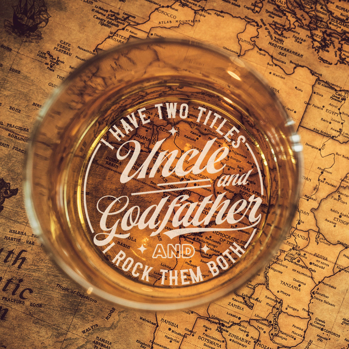 Custom Whiskey Glass Gift for Godfather - Personalized Godfather Gifts for Father's Day - Gift from Goddaughter