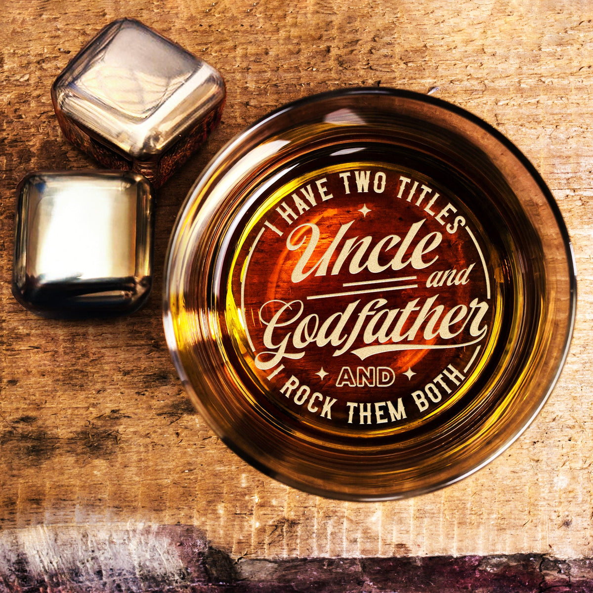 Custom Whiskey Glass Gift for Godfather - Personalized Godfather Gifts for Father's Day - Gift from Goddaughter