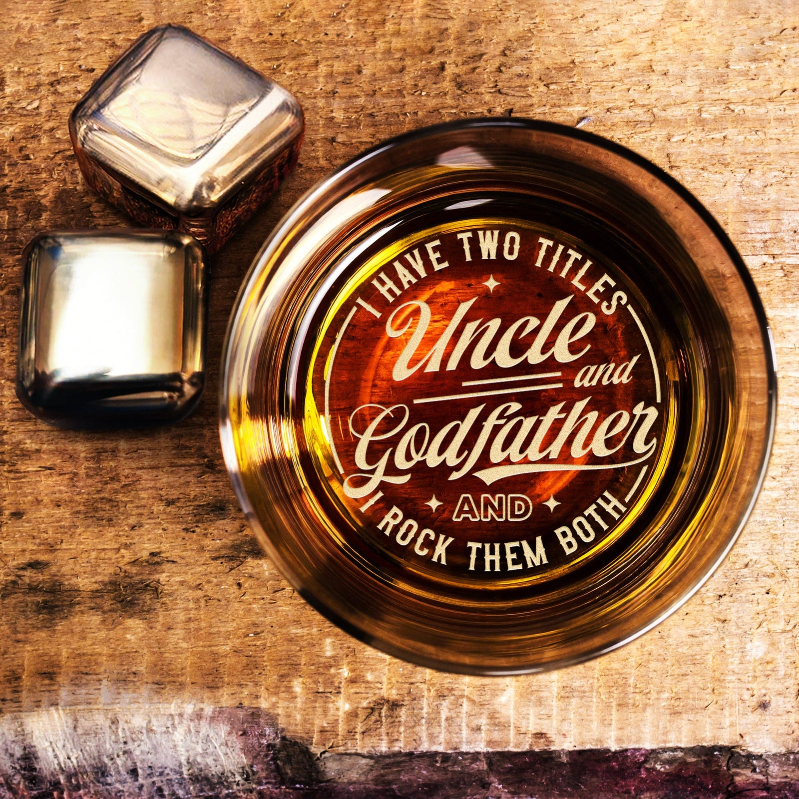 Custom Whiskey Glass Gift for Godfather - Personalized Godfather Gifts for Father's Day - Gift from Goddaughter