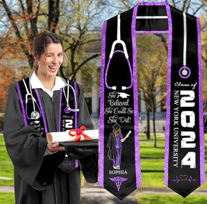 Personalized Nursing Graduation Stoles, Nursing Sash Graduation, Class Of 2025, Custom Name And School Stole, RN Nursing 2025 Graduation