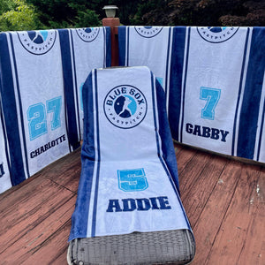 Sport Team Beach Towel, School Personalized Hockey Team Towel, Swim Team Beach Towel with Logo, Basketball Gift for Team, Senior team gift