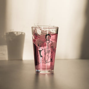 Father's Day Dad With Dog Portrait Beer Glass, Custom Photo Art for Pet Owner, Personalized Birthday Pint Glass, Best Fur Animal Drinkware
