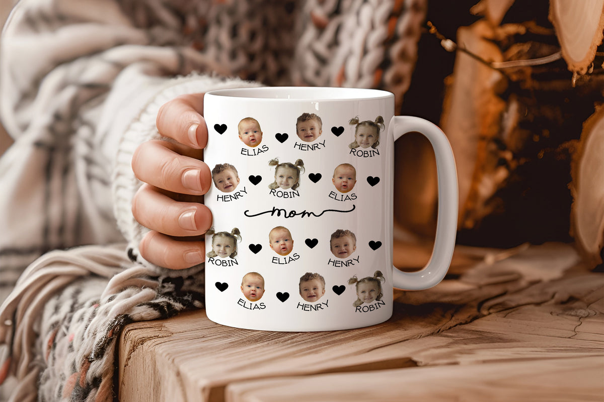 Baby Face Mug, Personalized Face Mug, Custom Photo Mug, Your baby Face, Baby Face Mug For Mom Dad Birthday Gift, grandma gift, grandpa gift