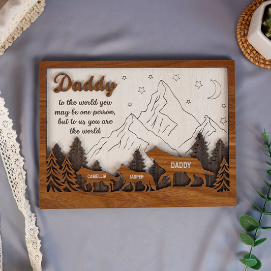 Custom Husband Fathers Day Gifts Personalized Gifts For Dad From Kids, Grandpa Wooden Frame, Handmade Gift from Kids, Meaningful Daddy Gift