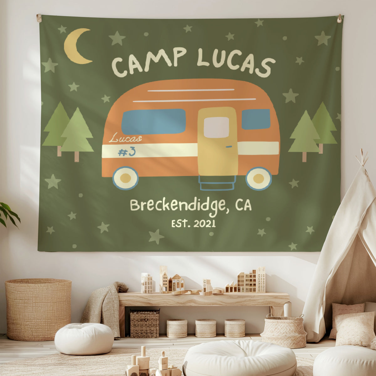 Camp Birthday Party Sign, One Happy Camper Banner, Camp Themed Birthday Decor, Custom Camp Birthday Banner, Wild One Birthday Decorations