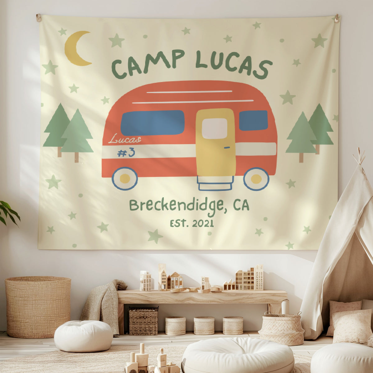 Camp Birthday Party Sign, One Happy Camper Banner, Camp Themed Birthday Decor, Custom Camp Birthday Banner, Wild One Birthday Decorations
