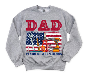 Fixer of All Things Dad , Father's Day, American Dad,Handyman Tools, Dad Shirt Design, Father's Day Gift, For Men