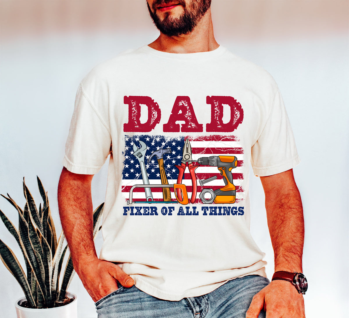 Fixer of All Things Dad , Father's Day, American Dad,Handyman Tools, Dad Shirt Design, Father's Day Gift, For Men